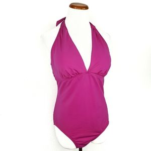 Jantzen Pink Vneck Halter One Piece Swimsuit 14